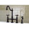 Kingston Brass KS1275BEXBS Essex Bridge Kitchen Faucet W/ Brass Sprayer, Bronze KS1275BEXBS - alternate 3